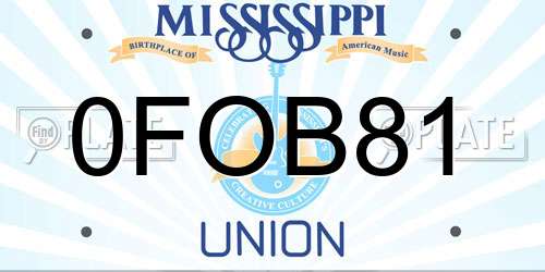 0FOB81 Mississippi License Plate