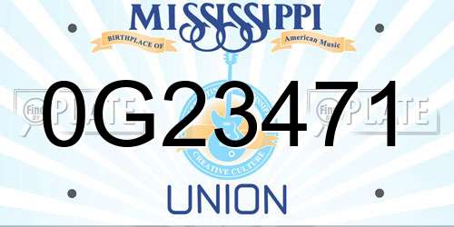 0G23471 Mississippi License Plate