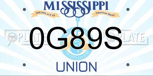 0G89S Mississippi License Plate