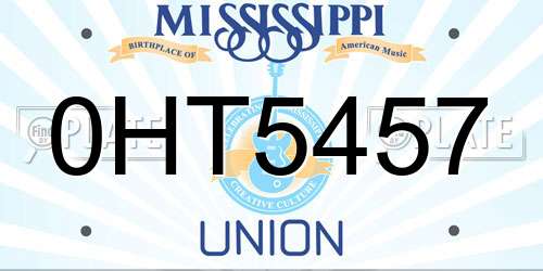 0HT5457 Mississippi License Plate