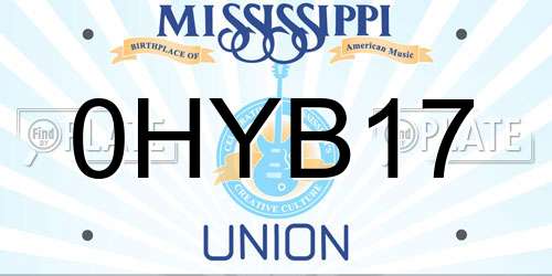 0HYB17 Mississippi License Plate