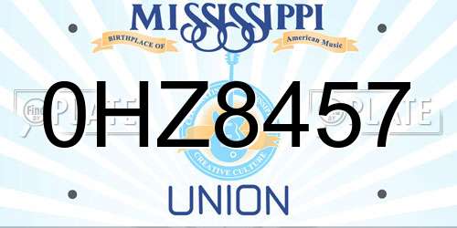 0HZ8457 Mississippi License Plate