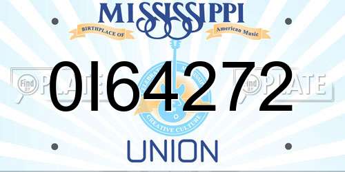 0I64272 Mississippi License Plate