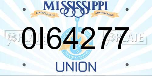 0I64277 Mississippi License Plate