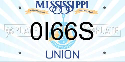 0I66S Mississippi License Plate