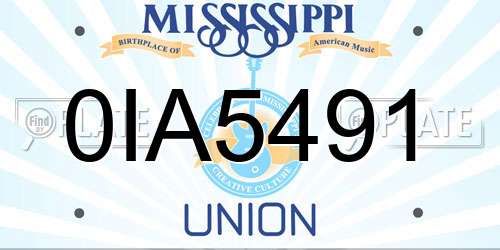 0IA5491 Mississippi License Plate
