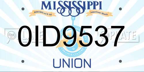 0ID9537 Mississippi License Plate
