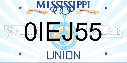 0IEJ55 Mississippi License Plate