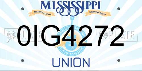 0IG4272 Mississippi License Plate