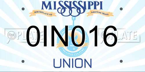 0IN016 Mississippi License Plate