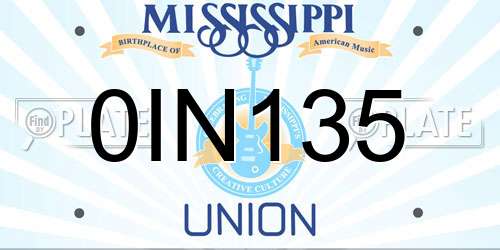 0IN135 Mississippi License Plate