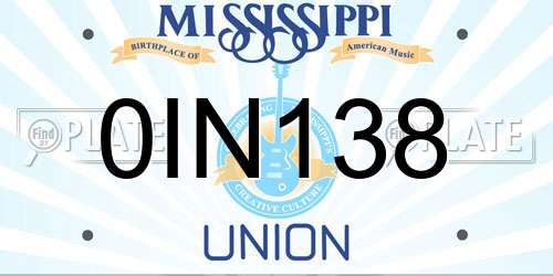 0IN138 Mississippi License Plate