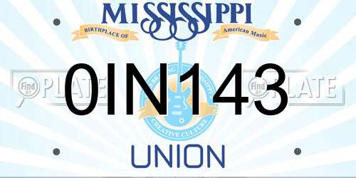 0IN143 Mississippi License Plate