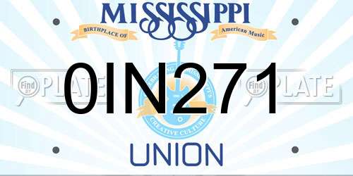 0IN271 Mississippi License Plate