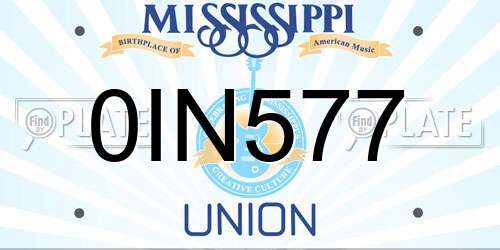 0IN577 Mississippi License Plate