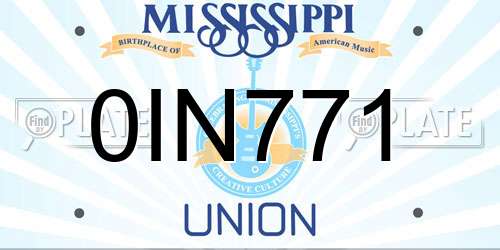 0IN771 Mississippi License Plate