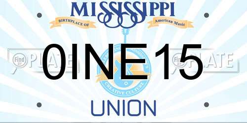 0INE15 Mississippi License Plate