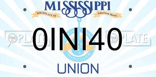 0INI40 Mississippi License Plate