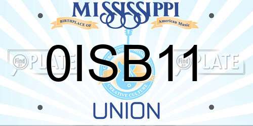0ISB11 Mississippi License Plate