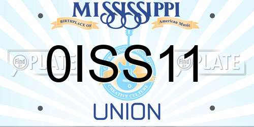 0ISS11 Mississippi License Plate