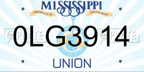 0LG3914 Mississippi License Plate