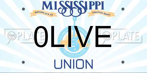 0LIVE Mississippi License Plate