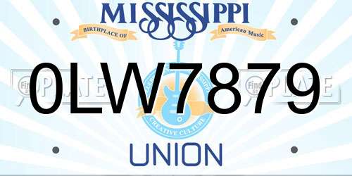 0LW7879 Mississippi License Plate
