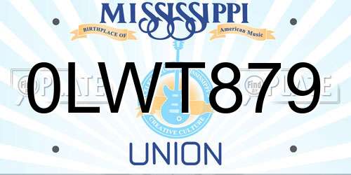 0LWT879 Mississippi License Plate