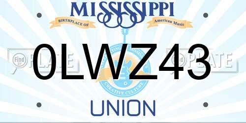 0LWZ43 Mississippi License Plate