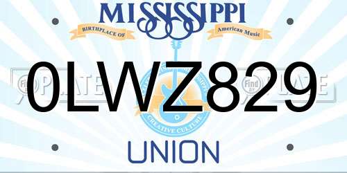 0LWZ829 Mississippi License Plate