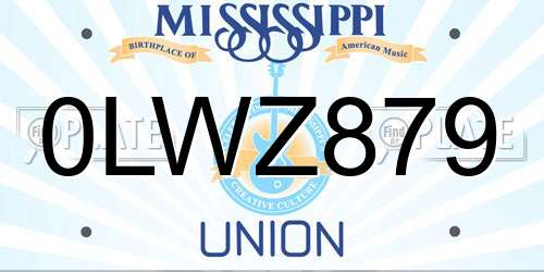 0LWZ879 Mississippi License Plate