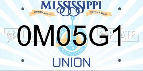 0M05G1 Mississippi License Plate