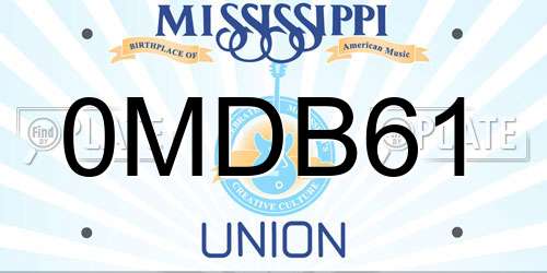 0MDB61 Mississippi License Plate