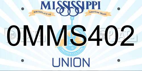 0MMS402 Mississippi License Plate