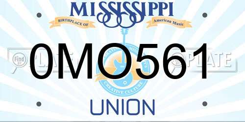 0MO561 Mississippi License Plate