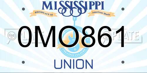0MO861 Mississippi License Plate