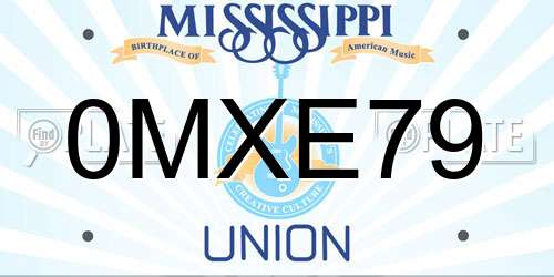 0MXE79 Mississippi License Plate