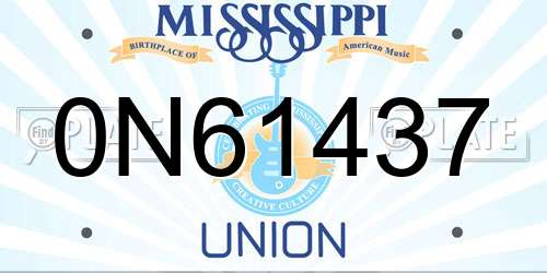0N61437 Mississippi License Plate