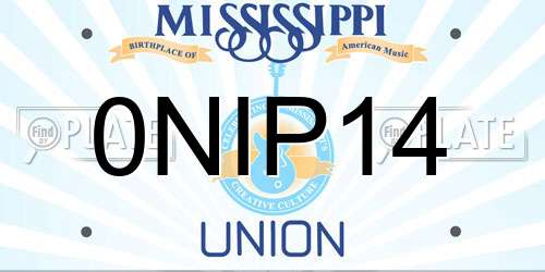 0NIP14 Mississippi License Plate