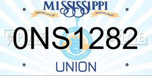 0NS1282 Mississippi License Plate