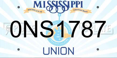 0NS1787 Mississippi License Plate