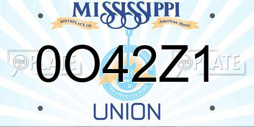 0O42Z1 Mississippi License Plate