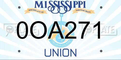 0OA271 Mississippi License Plate