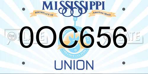 0OC656 Mississippi License Plate
