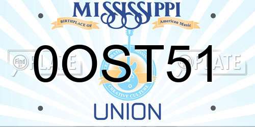 0OST51 Mississippi License Plate