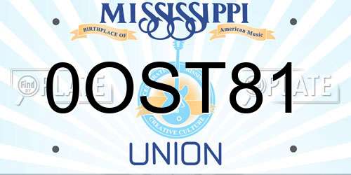 0OST81 Mississippi License Plate