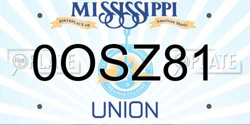 0OSZ81 Mississippi License Plate