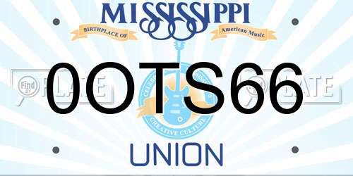 0OTS66 Mississippi License Plate