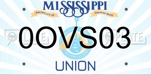 0OVS03 Mississippi License Plate
