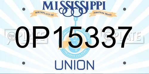 0P15337 Mississippi License Plate